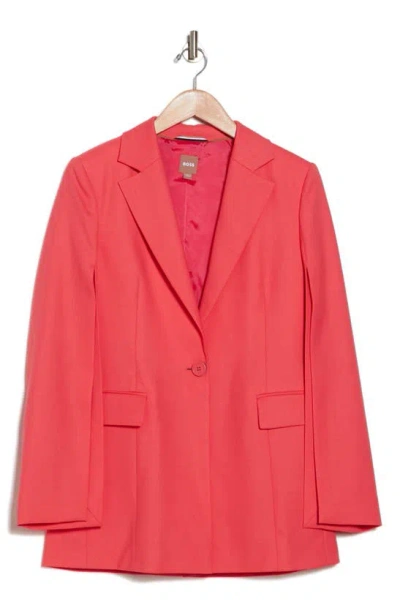 Hugo Boss Jalasara Relaxed Fit Blazer In Bright Pink