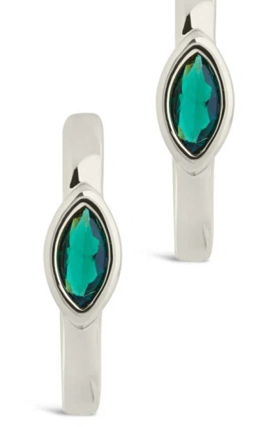 Sterling Forever Robyn Cubic Zirconia Huggie Hoop Earrings In Silver