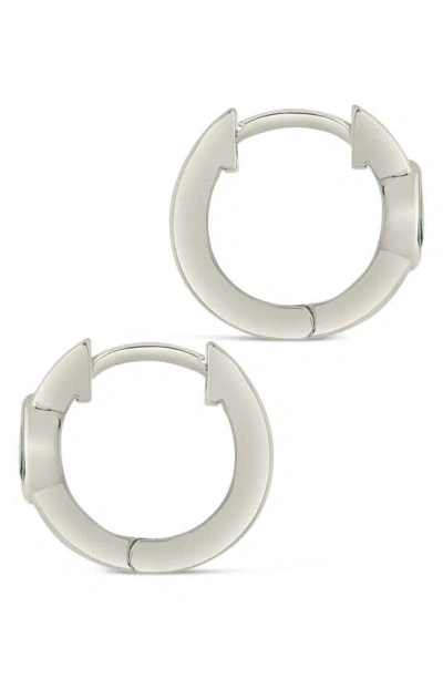 Sterling Forever Robyn Cubic Zirconia Huggie Hoop Earrings In Silver