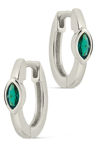 Sterling Forever Robyn Cubic Zirconia Huggie Hoop Earrings In Silver