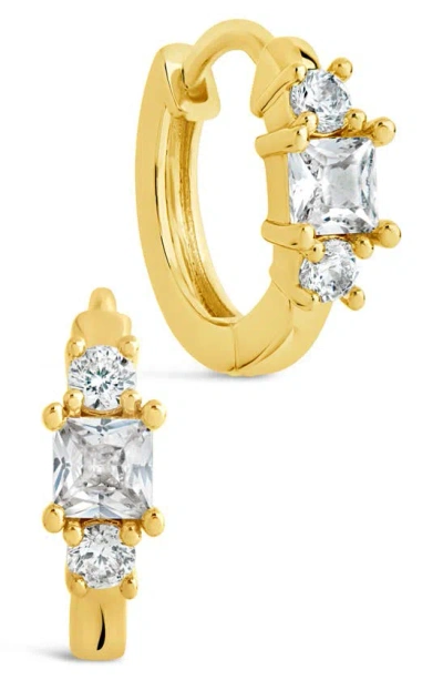 Sterling Forever Kendall Cubic Zirconia Huggie Hoop Earrings In Gold