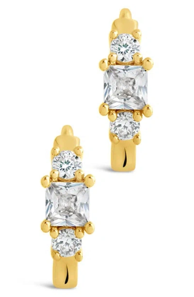 Sterling Forever Kendall Cubic Zirconia Huggie Hoop Earrings In Gold