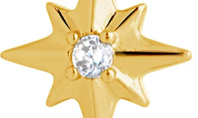Shop Sterling Forever Navy Charm Huggie Hoop Earrings In Gold