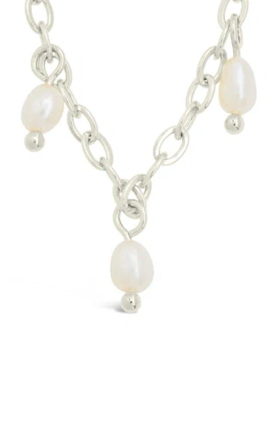 Shop Sterling Forever Dottie Pearl Choker Necklace In Silver