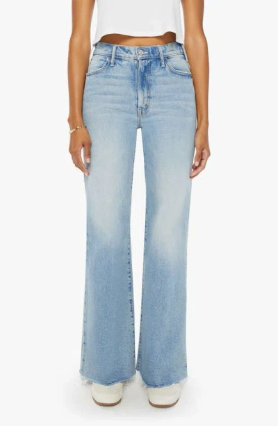 Mother The Hustler Roller Fray Mid-rise Wide-leg Jeans In I Confess
