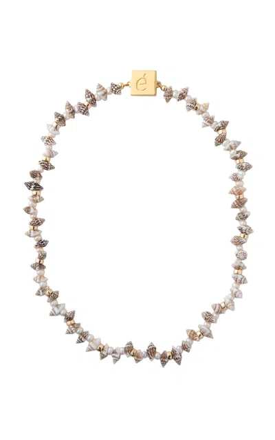 Shop Eliou Tubi Pearl And Shell Necklace In Brown