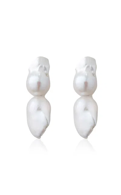 Shop Eliou Yara 14k Gold Pearl Earrings In White