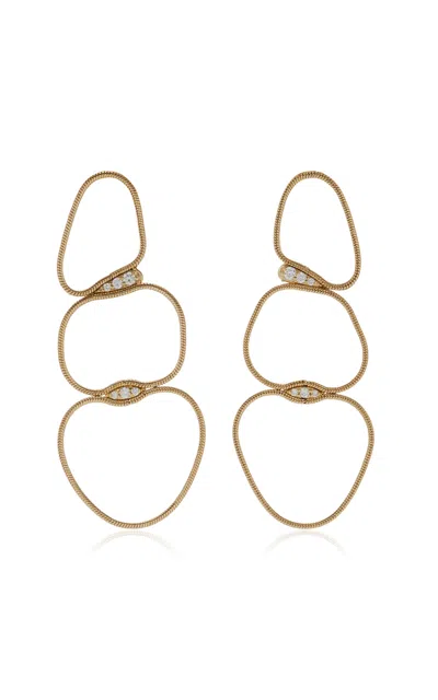 Shop Fernando Jorge Fluid Medium 18k Yellow Gold Diamond Chain Earrings