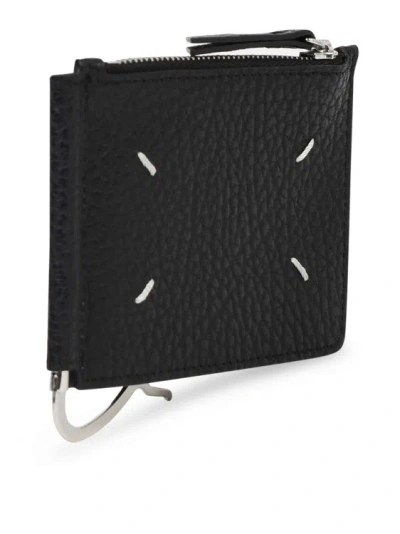 Shop Maison Margiela 'four Stitches' Black Leather Card Holder