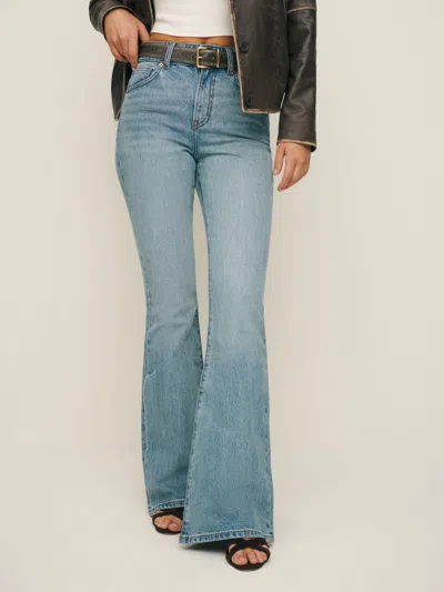 Shop Reformation Margot High Rise Flare Jeans In Malta