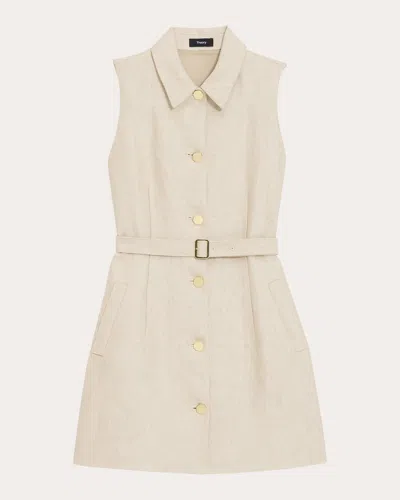 Shop Theory Women's Belted Military Dress In Neutrals