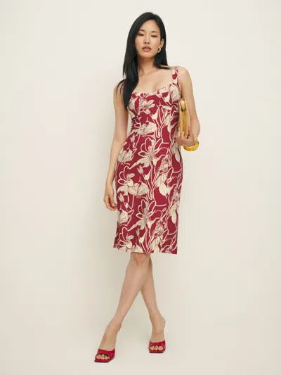 Shop Reformation Thea Linen Dress In Las Dalias