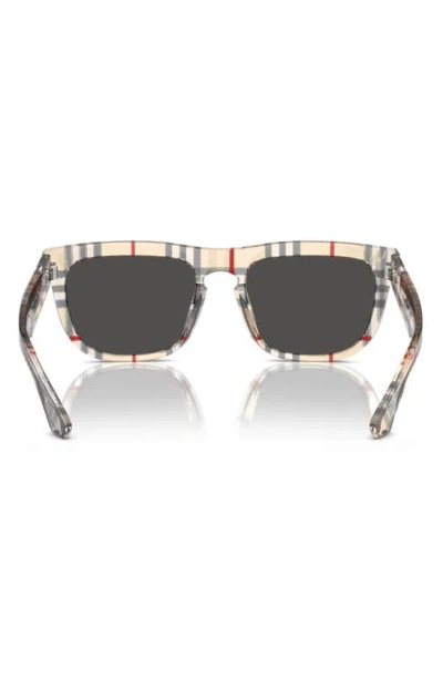 Shop Burberry 56mm Square Sunglasses In Rubber Gunmetal