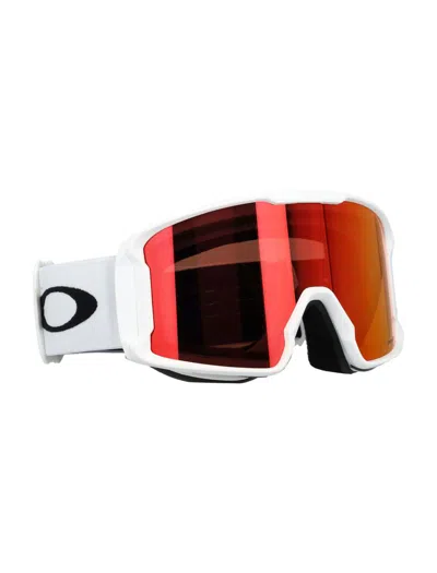Shop Oakley Line Miner™ L Snow Goggles In Matte White Prizm Snow Torch Iridiu
