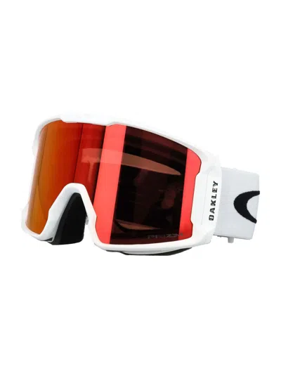 Shop Oakley Line Miner™ L Snow Goggles In Matte White Prizm Snow Torch Iridiu