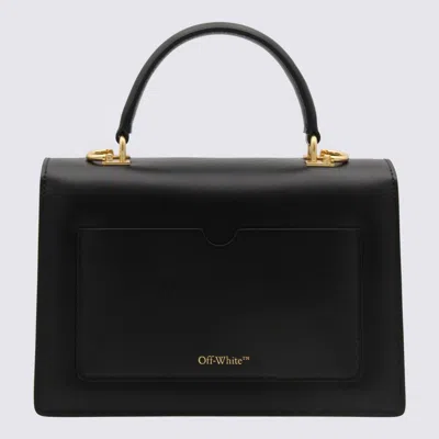 Shop Off-white Black Leather Jitney 1.4 Top Handle Bag