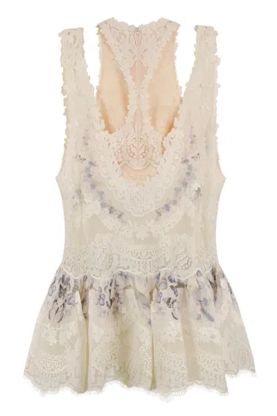 Shop Zimmermann Natura Lace Mini Dress In White