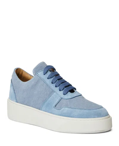 Shop Bruno Magli Men's Darian Leather Sneakers In Light Blue Canvas