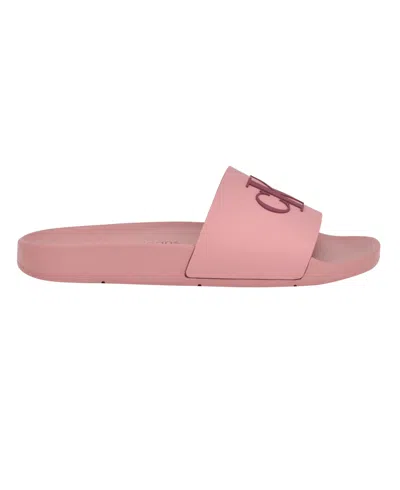 Calvin Klein Women's Arin Logo Pool Slide Sandals In White