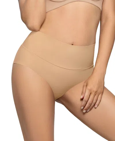 Shop Leonisa High-tech High-waisted Classic Sculpting Panty 092045 In Golden Beige