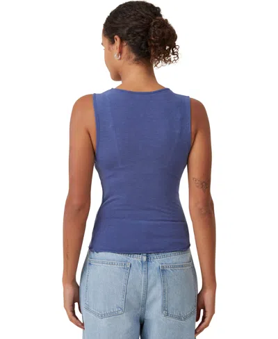 Shop Cotton On Women's Hazel Ruched Front Tank In Navy
