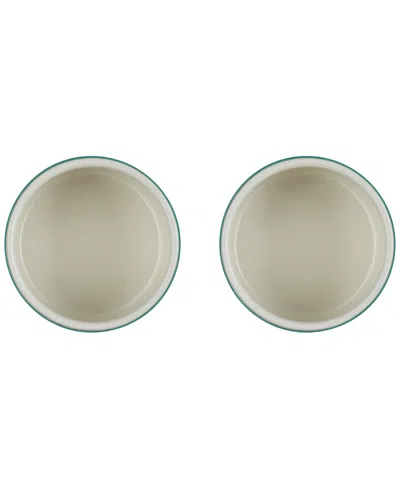 Le Creuset Stoneware Round Ramekin Straight Wall Set In Artichaut