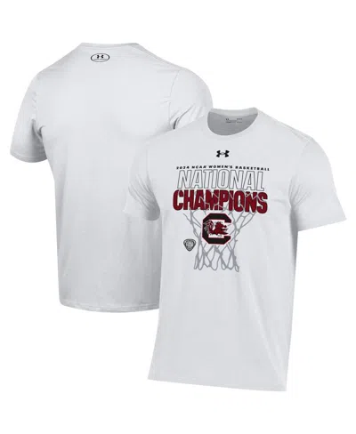Under Armour Men's White South Carolina Gamecocks 2024 Ncaa Women's Basketball National Champions Locker Room T-s In White