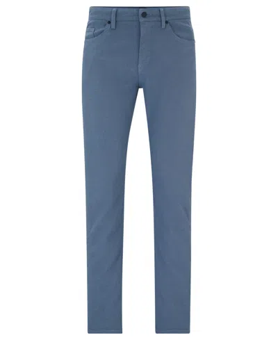 Shop Hugo Boss Boss By  Men's Two-tone Stretch Denim Slim-fit Jeans In Open Blue