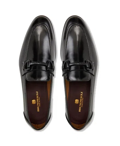 Shop Bruno Magli Men's Alessio Leather Bit Loafers In Black