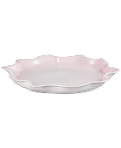 Le Creuset Iris Stoneware Serving Platter In Shell Pink