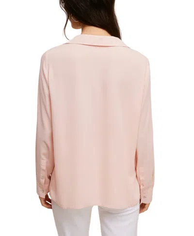 Shop Fever Solid Soft Crepe Top W/ Collar Lace In Evening Sand