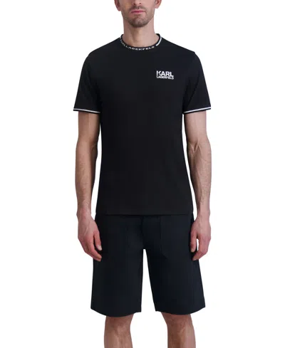 Shop Karl Lagerfeld Men's Slim-fit Shorts, Created For Macy's In Black