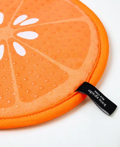 Kate Spade Squeeze The Day And Spring Gingham Pot Holder 2-pack In Orange