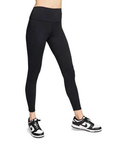 Shop Nike Women's One High-waist 7/8-leggings In Black,black