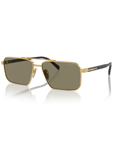 Shop Prada Men's Sunglasses, Pr A57s In Gold