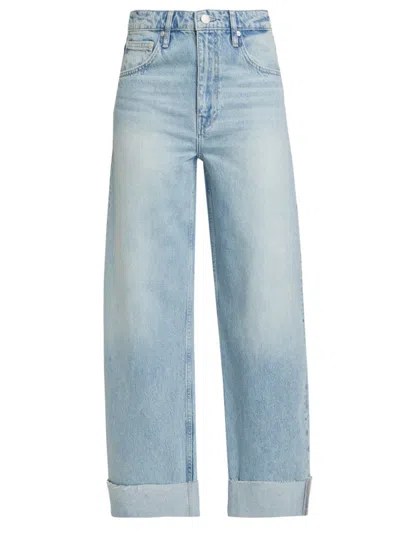 Shop Frame Women's Barrel Cuffed-hem Jeans In Rhode
