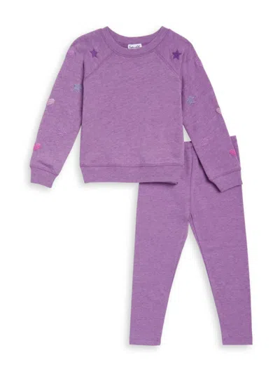 Shop Splendid Baby Girl's 2-piece Funfetti Sweatshirt & Leggings Set In Purple