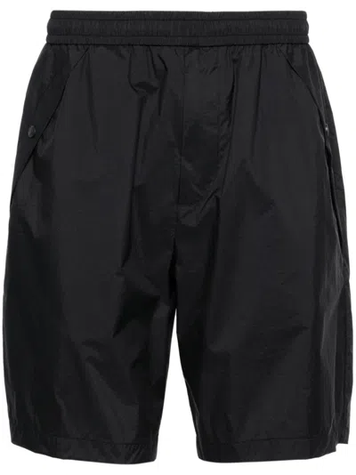 Shop Moncler Black Logo-appliqué Bermuda Shorts