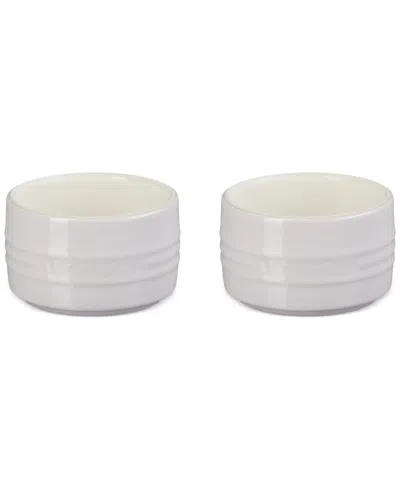 Le Creuset Stoneware Round Ramekin Straight Wall Set In Shallot