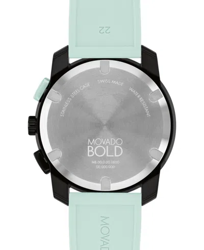 Shop Movado Men's Swiss Chronograph Bold Tr90 Light Blue Silicone Strap Watch 44mm