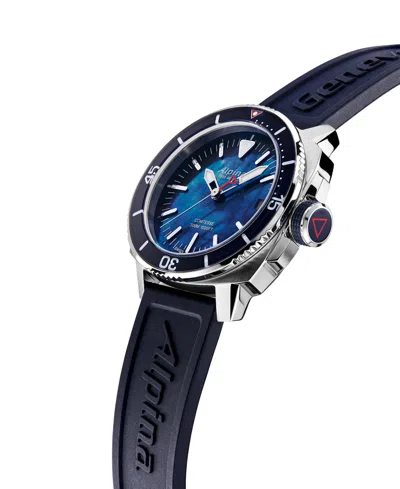 Shop Alpina Women's Swiss Seastrong Diver Comtesse Blue Rubber Strap Watch 34mm