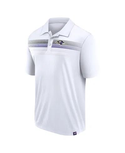 Fanatics Branded Men's White Baltimore Ravens Victory For Us Interlock Polo In Wht,dk Pur
