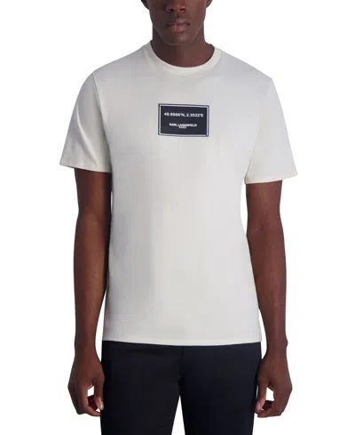Shop Karl Lagerfeld Men's Latitude Graphic Logo T-shirt In Natural