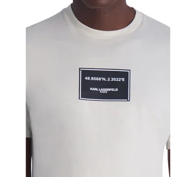 Shop Karl Lagerfeld Men's Latitude Graphic Logo T-shirt In Natural