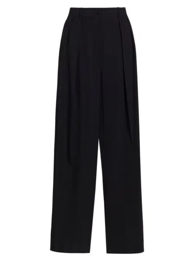 Shop The Row Women's Igor Wool-blend Straight-leg Pants In Black