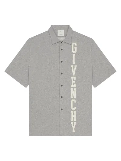 Shop Givenchy Men's College Shirt In Fleece In Light Grey