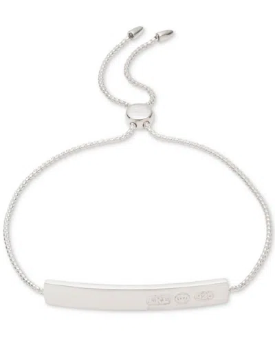 Shop Ralph Lauren Lauren  Crest Logo Bolo Bracelet In Sterling Silver