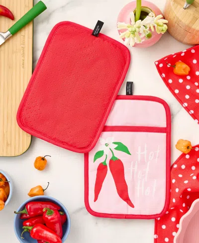 Kate Spade Hot Hot Hot Peppers Pot Holder 2-pack In Red