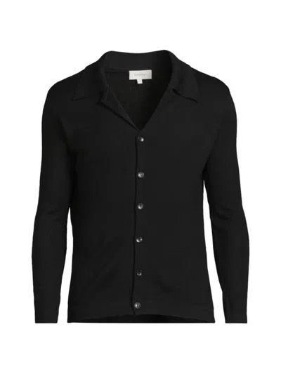Shop Second / Layer Men's Pistolero Wool Slim-fit Cardigan In Black