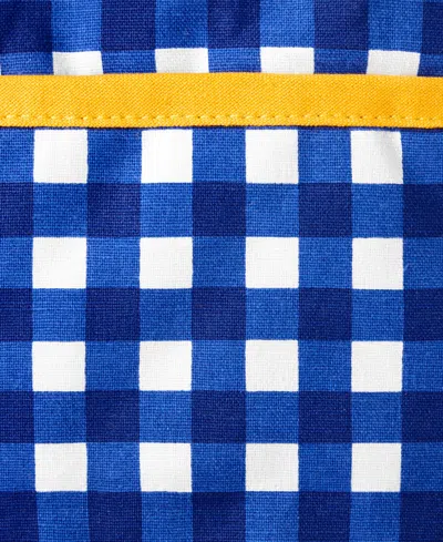 Kate Spade Lemon Party And Spring Gingham Pot Holder 2-pack In Navy Blue,yellow